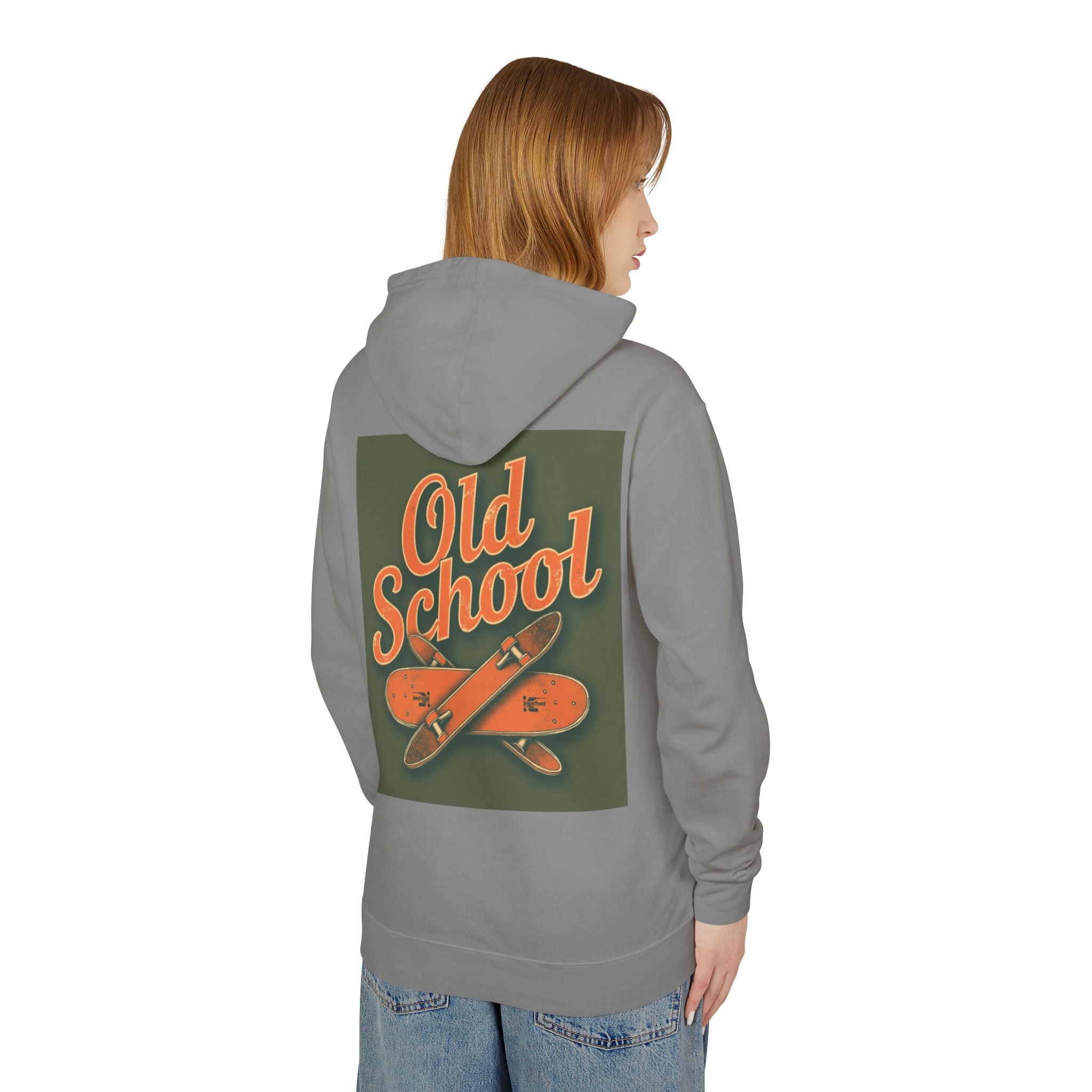Old School Hooded Sweatshirt, Retro Hoodie, Unisex Lightweight Sweatshirt, Cool Graphic Hoodie, Vintage Skate Style Wear