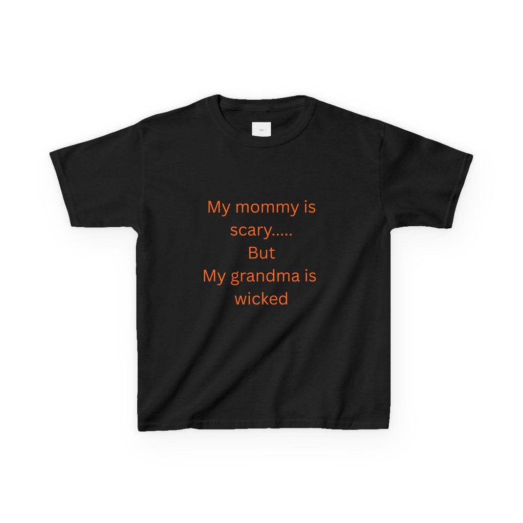 Whimsical Kids Tee - "My mommy is scary... But my grandma is wicked" - Halloween Shirt, Funny Kids T-Shirt, Gift for Kids, Family [...]