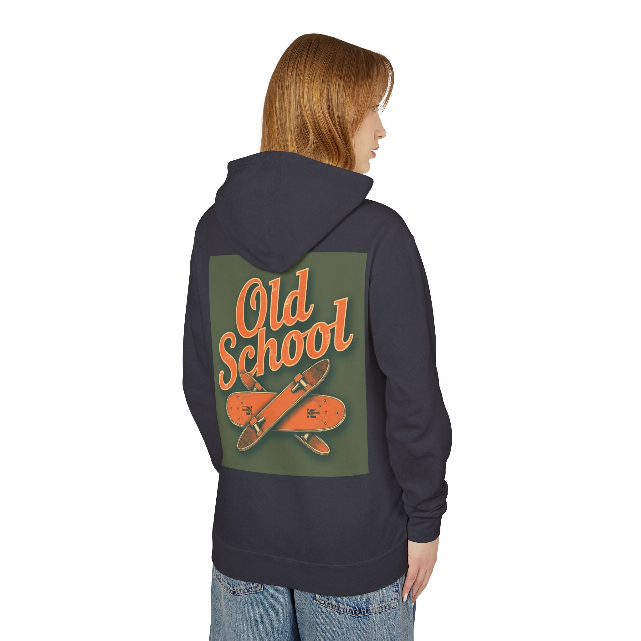 Old School Hooded Sweatshirt, Retro Hoodie, Unisex Lightweight Sweatshirt, Cool Graphic Hoodie, Vintage Skate Style Wear