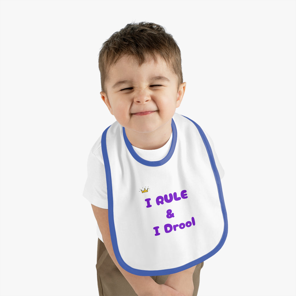 Crown Bib: I Rule & I Drool | Baby Shower Gift, Toddler Apparel, Fun Feeding Accessory, Cute Baby Gear, Playful Baby Gift