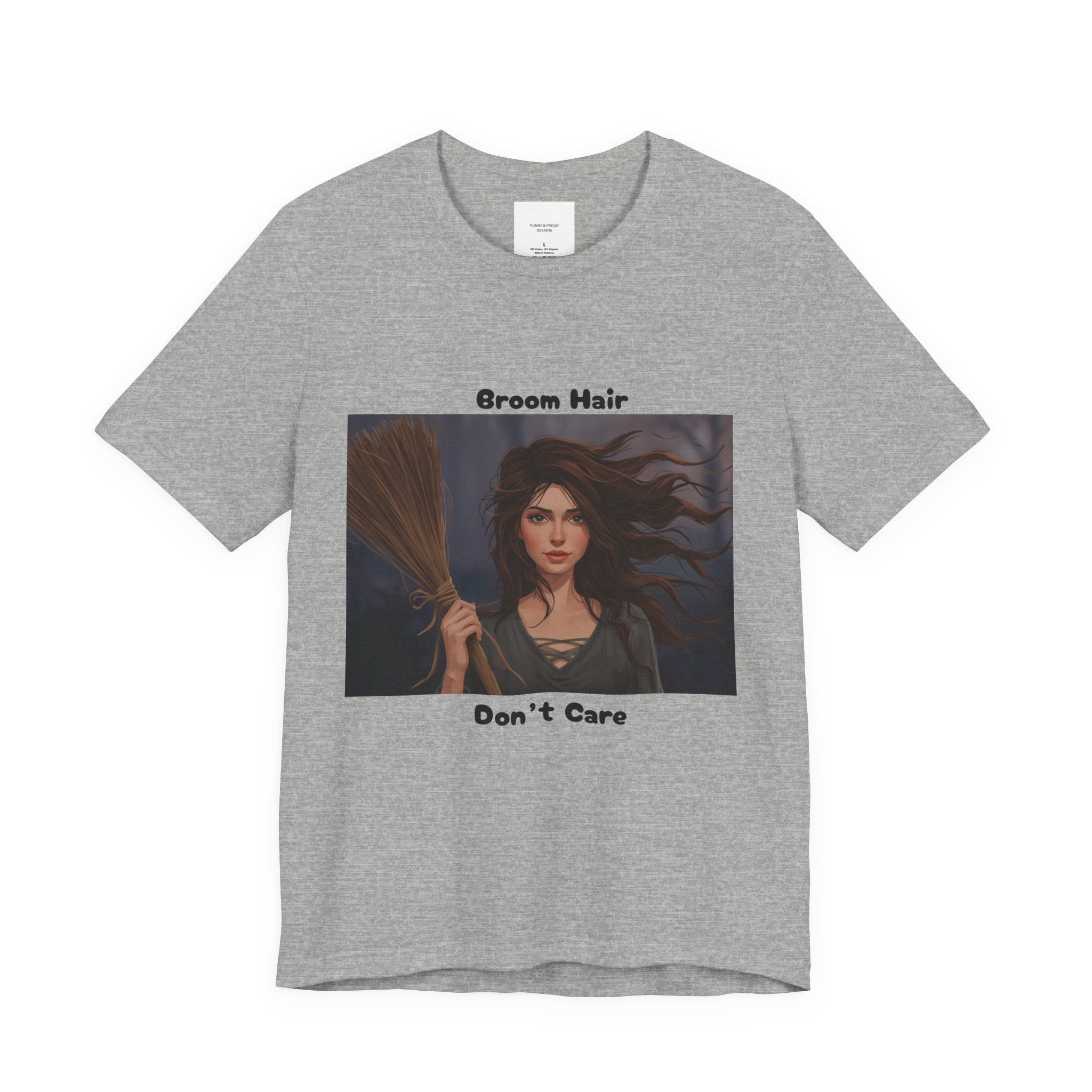 Broom Hair Don't Care Tee - Fun Unisex T-Shirt, Witchy Gift, Casual Summer Wear, Halloween Outfit, Funny Gift for Her